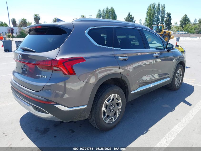 2022 HYUNDAI SANTA FE HYBRID BLUE - KM8S2DA15NU057565