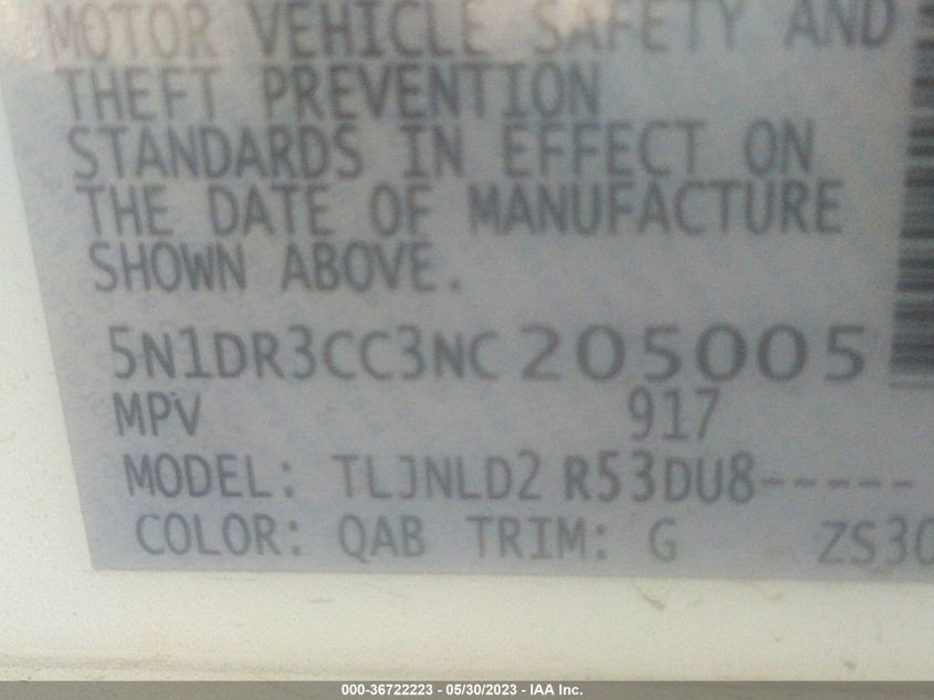 2022 NISSAN PATHFINDER SL - 5N1DR3CC3NC205005