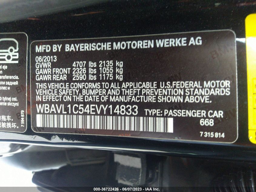 2014 BMW X1 XDRIVE28I - WBAVL1C54EVY14833