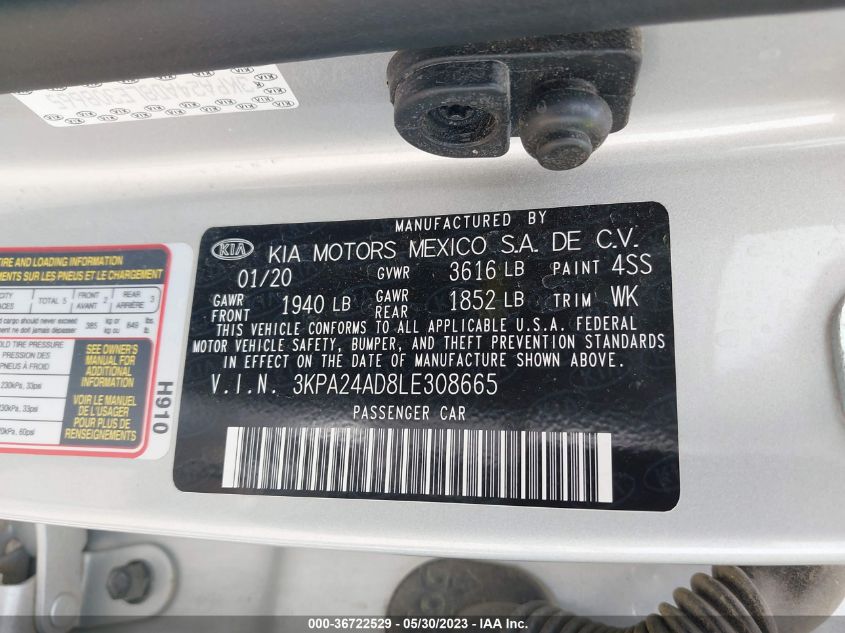2020 KIA RIO LX - 3KPA24AD8LE308665