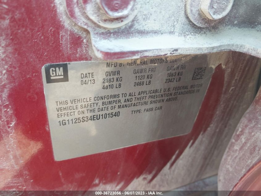 2014 CHEVROLET IMPALA LT - 1G1125S34EU101540