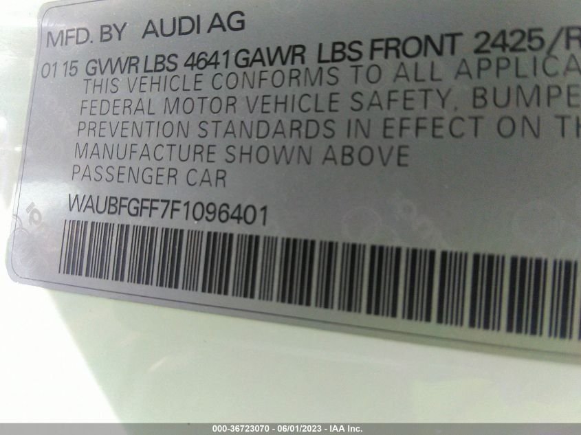 2015 AUDI S3/A3 2.0T PREMIUM PLUS - WAUBFGFF7F1096401