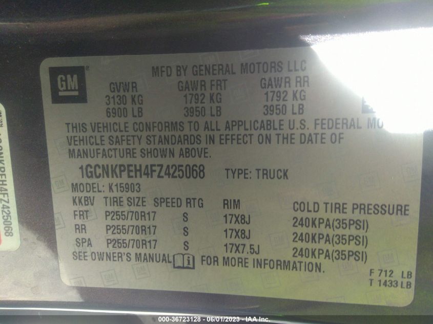 2015 CHEVROLET SILVERADO 1500 LS - 1GCNKPEH4FZ425068
