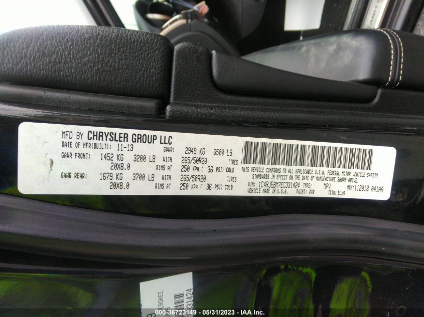 2014 JEEP GRAND CHEROKEE LIMITED - 1C4RJEBM7EC331424