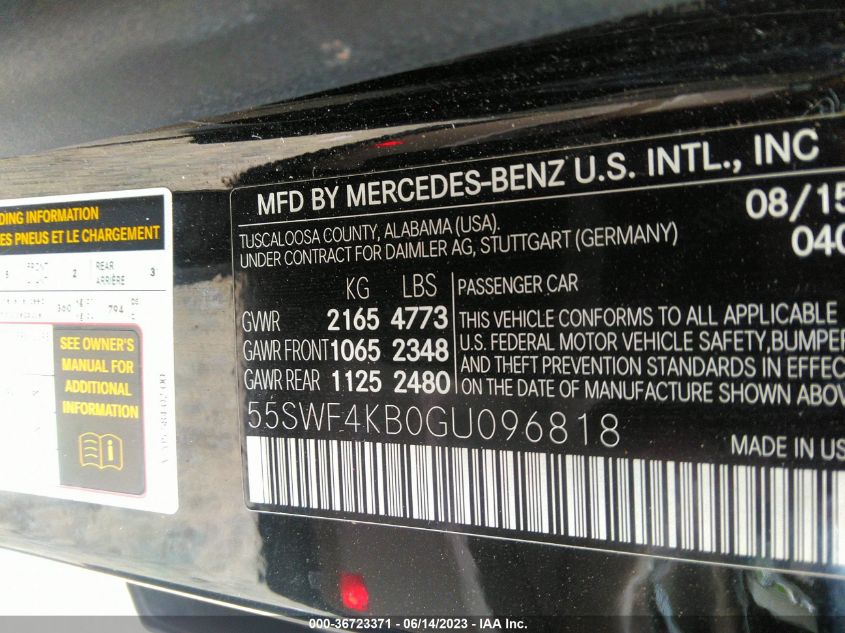 2016 MERCEDES-BENZ C-CLASS C 300 - 55SWF4KB0GU096818