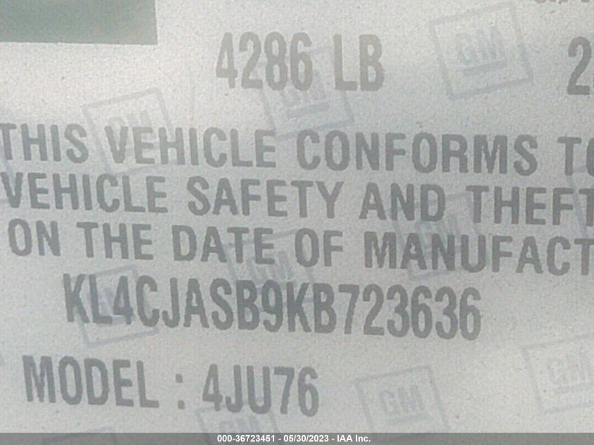 2019 BUICK ENCORE PREFERRED - KL4CJASB9KB723636