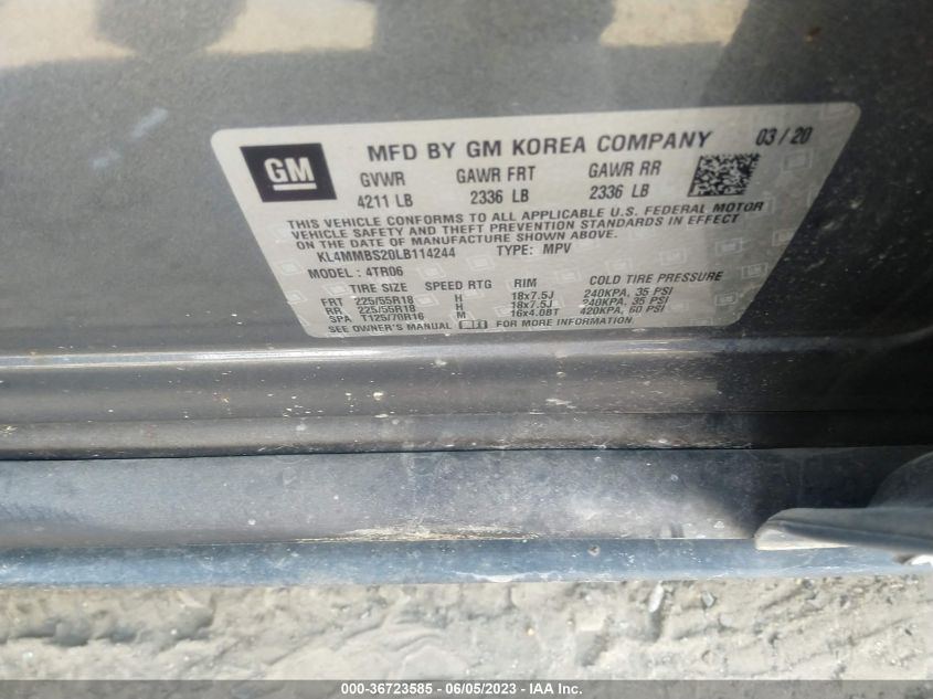 2020 BUICK ENCORE GX PREFERRED - KL4MMBS20LB114244