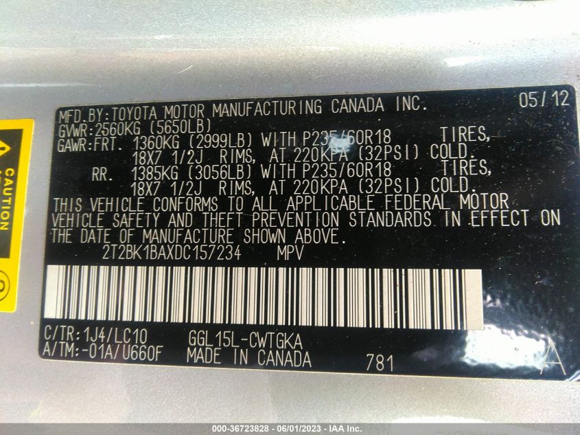 2013 LEXUS RX 350 - 2T2BK1BAXDC157234