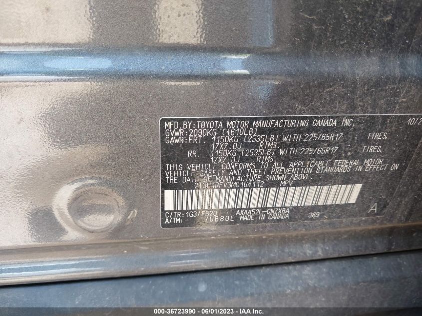 2021 TOYOTA RAV4 LE - 2T3H1RFV3MC164112