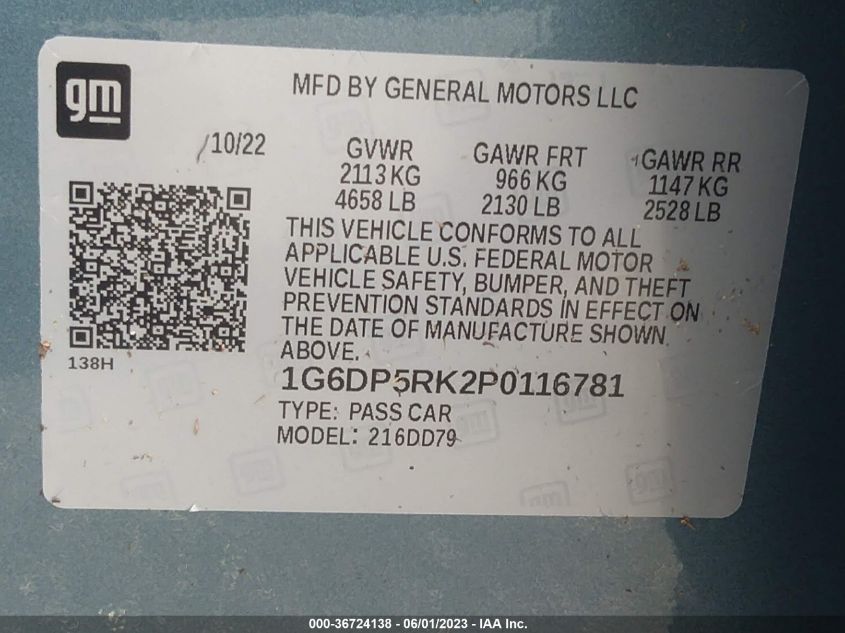 2023 CADILLAC CT5 SPORT - 1G6DP5RK2P0116781