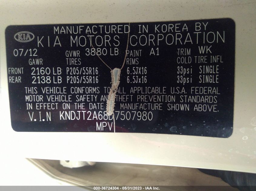 2013 KIA SOUL + - KNDJT2A68D7507980