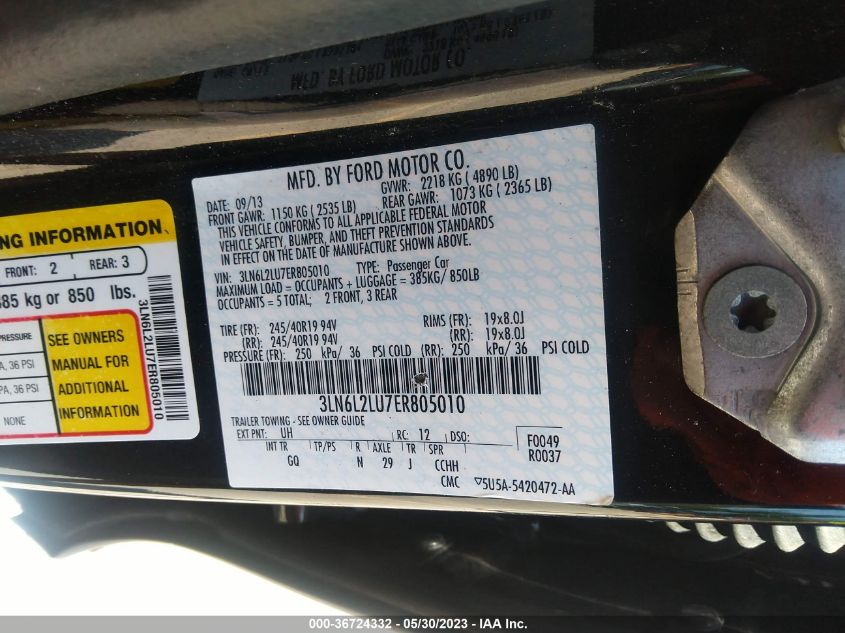 2014 LINCOLN MKZ HYBRID - 3LN6L2LU7ER805010