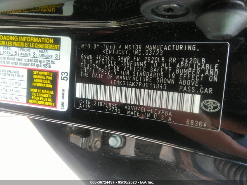 2023 TOYOTA CAMRY HYBRID XSE - 4T1K31AK7PU611843