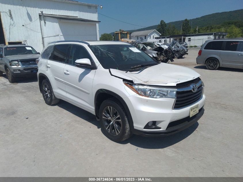 2016 TOYOTA HIGHLANDER XLE - 5TDJKRFHXGS244634