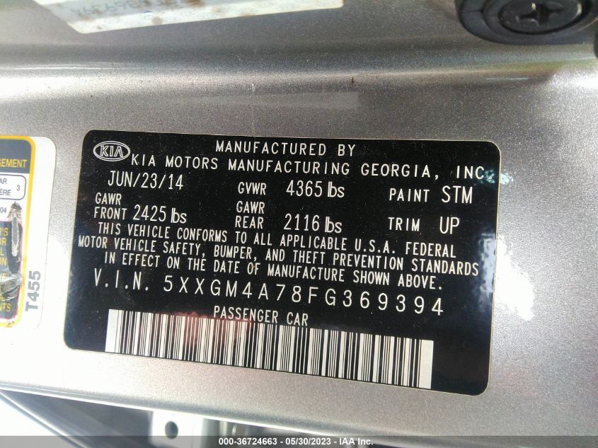 2015 KIA OPTIMA LX - 5XXGM4A78FG369394