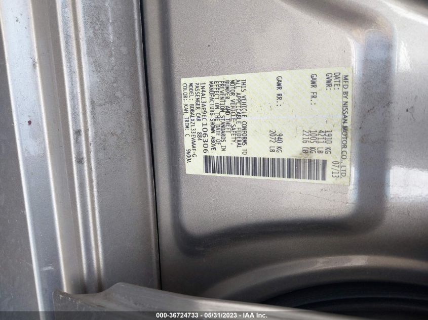 2014 NISSAN ALTIMA 2.5 SL - 1N4AL3AP9EC106306