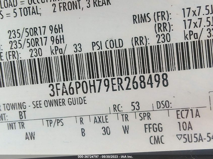 2014 FORD FUSION SE - 3FA6P0H79ER268498