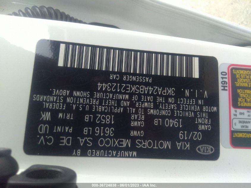 2019 KIA RIO LX - 3KPA24AB5KE212344