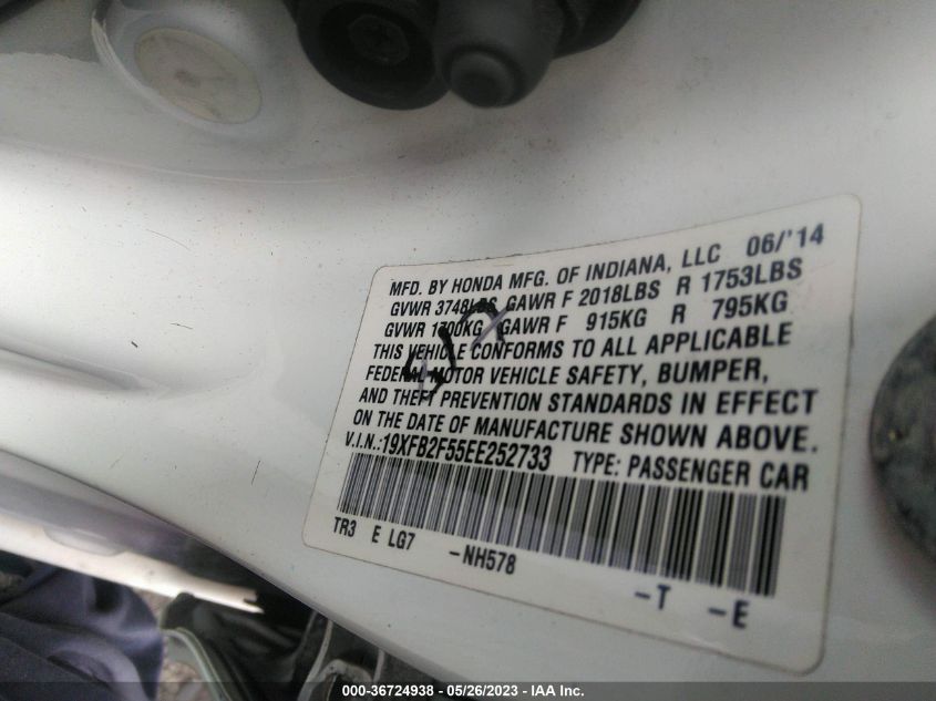 2014 HONDA CIVIC SEDAN LX - 19XFB2F55EE252733