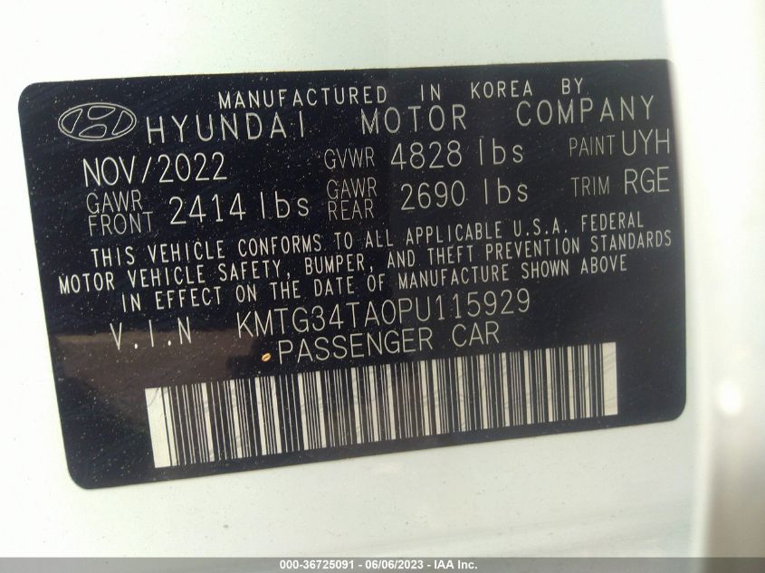 2023 GENESIS G70 2.0T - KMTG34TA0PU115929