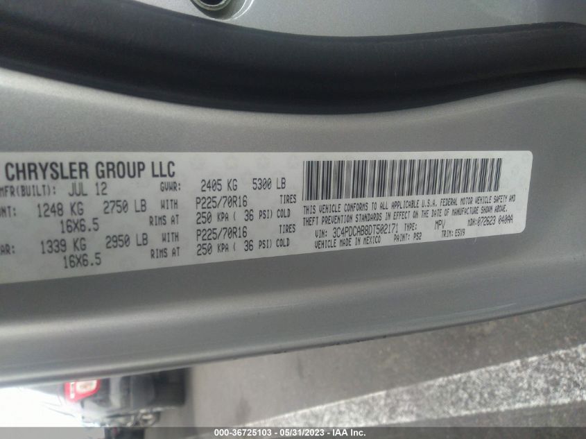 2013 DODGE JOURNEY AMERICAN VALUE PKG - 3C4PDCAB8DT502171