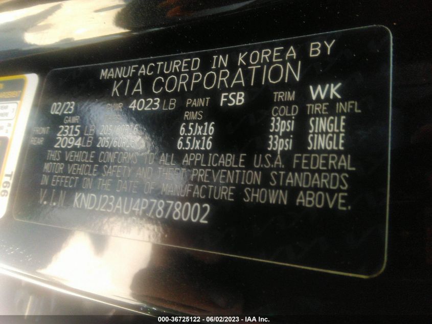 2023 KIA SOUL LX - KNDJ23AU4P7878002