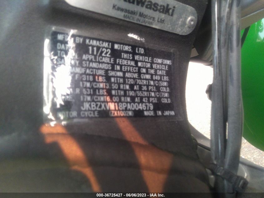 2023 KAWASAKI ZX1002 M - JKBZXVM18PA004679