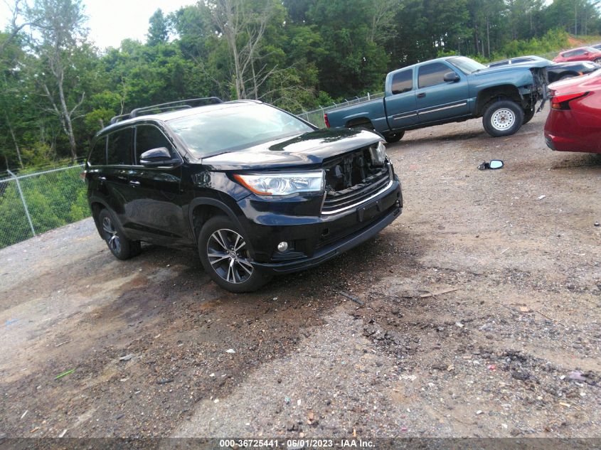 2016 TOYOTA HIGHLANDER XLE - 5TDKKRFH2GS123231