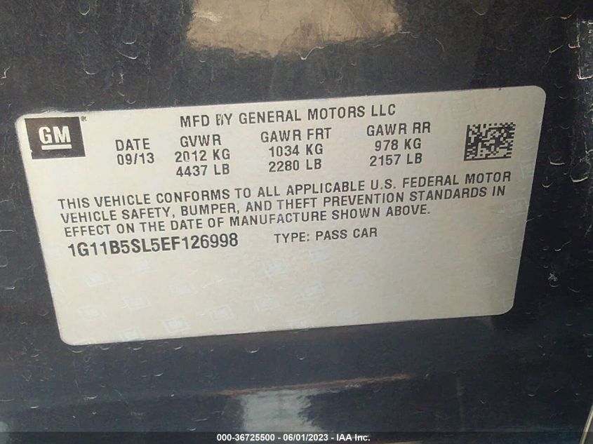 2014 CHEVROLET MALIBU LS - 1G11B5SL5EF126998
