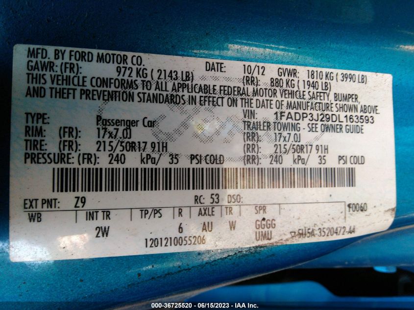 2013 FORD FOCUS TITANIUM - 1FADP3J29DL163593