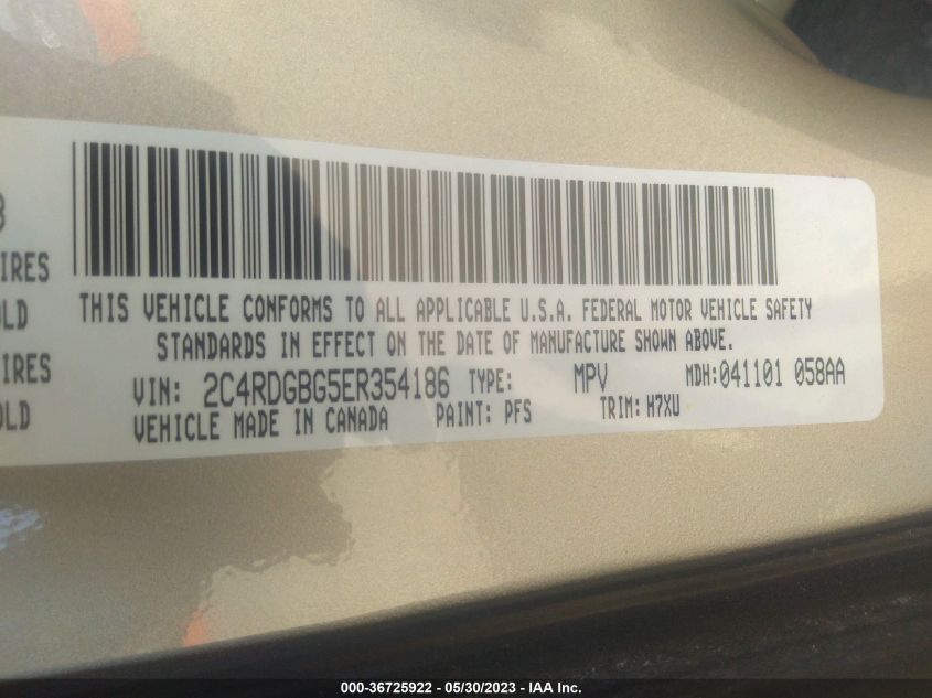 2014 DODGE GRAND CARAVAN SE - 2C4RDGBG5ER354186