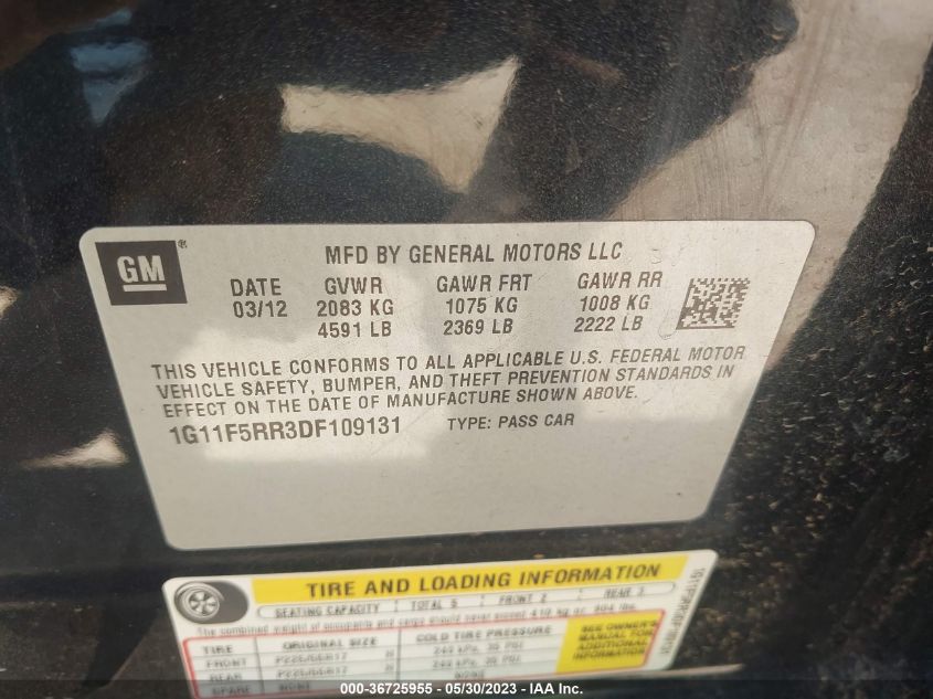 2013 CHEVROLET MALIBU ECO - 1G11F5RR3DF109131