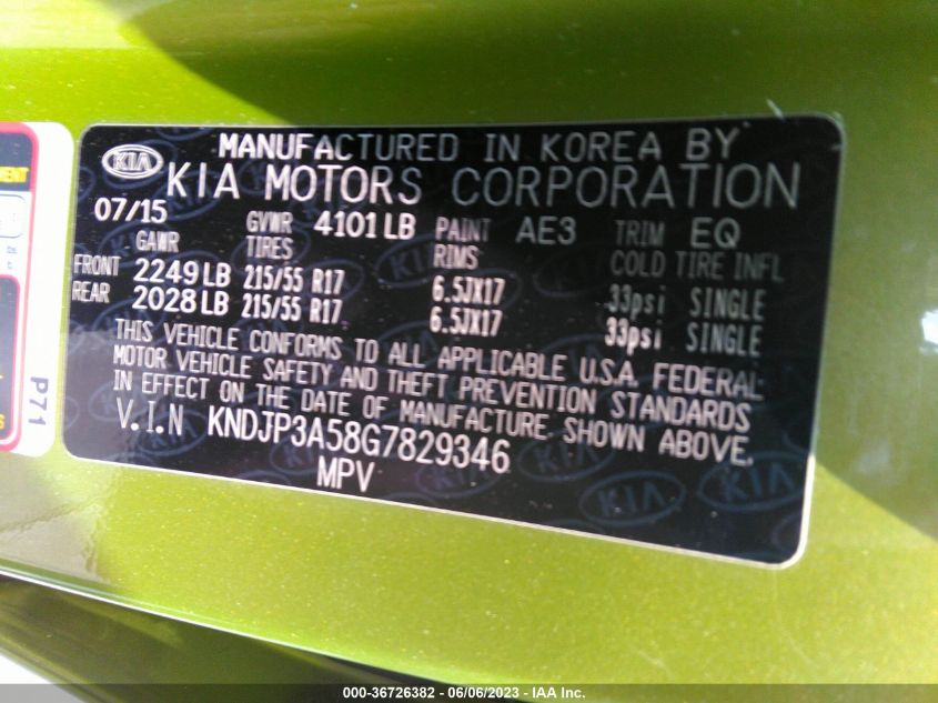 2016 KIA SOUL + - KNDJP3A58G7829346