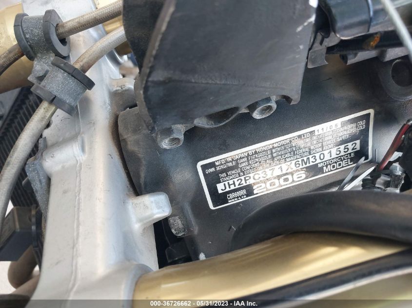 2006 HONDA CBR600 RR - JH2PC371X6M301552