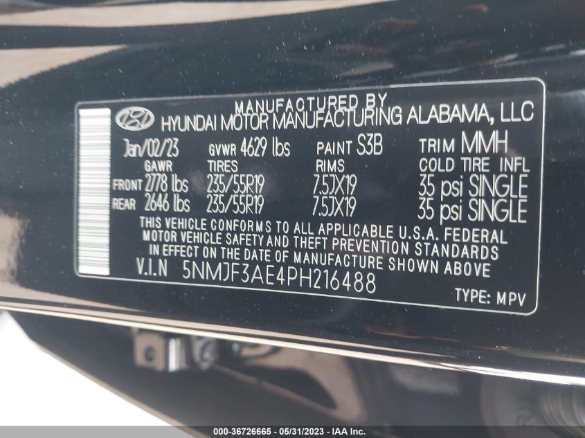 2023 HYUNDAI TUCSON SEL - 5NMJF3AE4PH216488