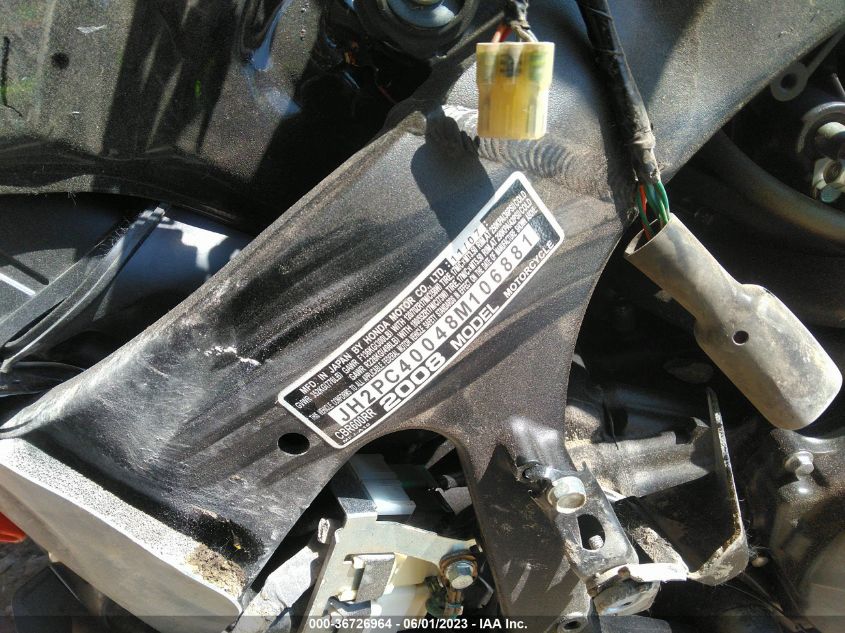 2008 HONDA CBR600 RR - JH2PC40048M106881