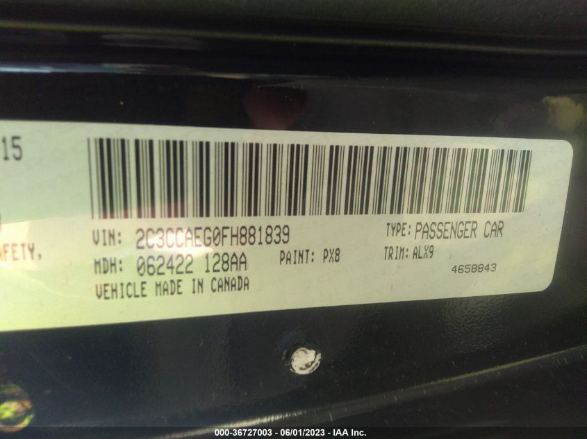 2015 CHRYSLER 300 300C - 2C3CCAEG0FH881839