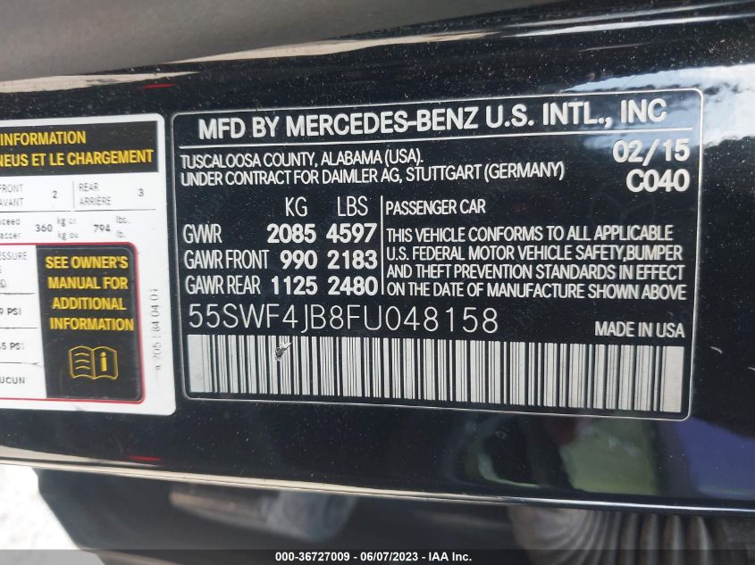 2015 MERCEDES-BENZ C-CLASS C 300 - 55SWF4JB8FU048158