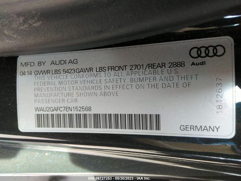 2014 AUDI A7 3.0 PRESTIGE WAU2GAFC7EN152568