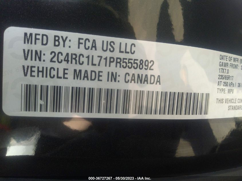 2023 CHRYSLER PACIFICA HYBRID TOURING L - 2C4RC1L71PR555892