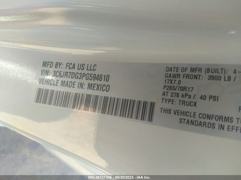 2023 RAM 1500 CLASSIC TRADESMAN - 3C6JR7DG3PG594610
