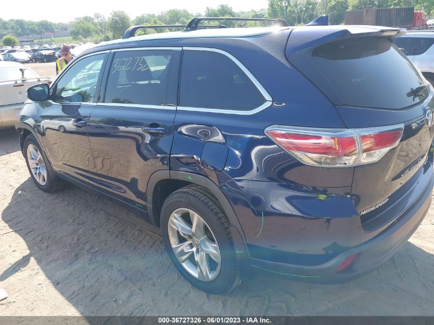 2015 TOYOTA HIGHLANDER LIMITED - 5TDDKRFH7FS143417