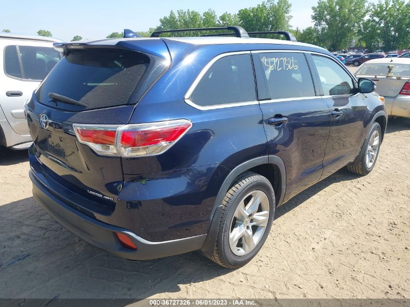 2015 TOYOTA HIGHLANDER LIMITED - 5TDDKRFH7FS143417