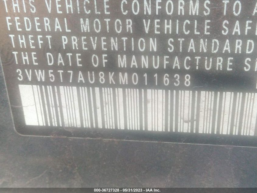 2019 VOLKSWAGEN GOLF GTI S/SE/AUTOBAHN - 3VW5T7AU8KM011638