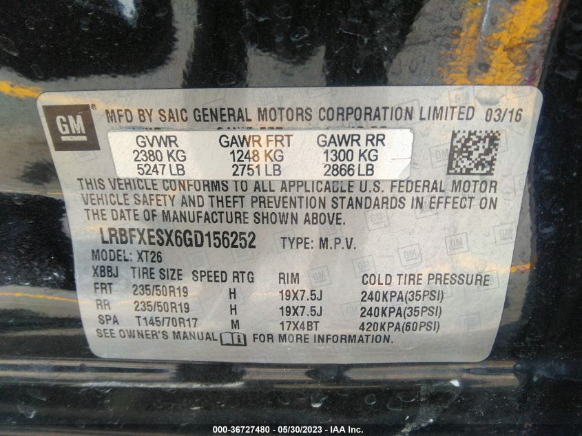 2016 BUICK ENVISION PREMIUM I - LRBFXESX6GD156252