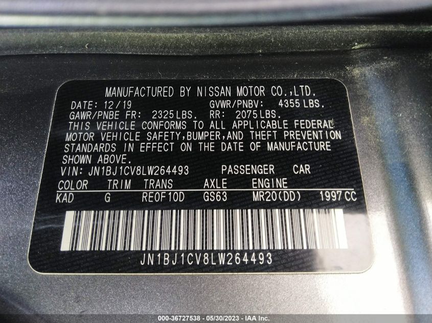 2020 NISSAN ROGUE SPORT S - JN1BJ1CV8LW264493