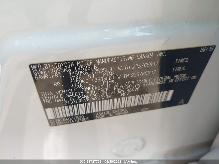 2015 TOYOTA RAV4 LE - 2T3ZFREV8FW203799