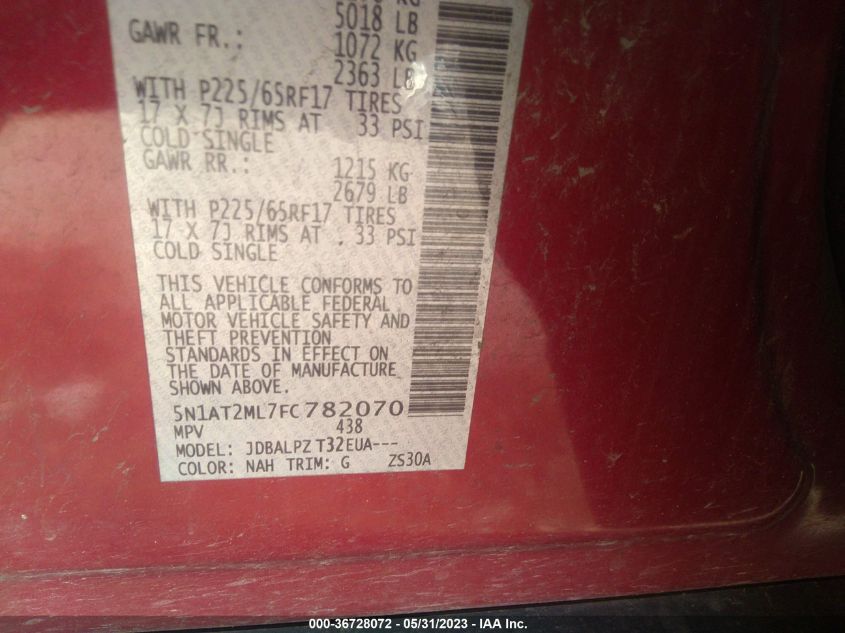 2015 NISSAN ROGUE S - 5N1AT2ML7FC782070