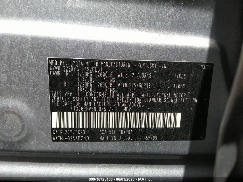 2022 TOYOTA RAV4 HYBRID XSE - 4T3E6RFV5NU075372