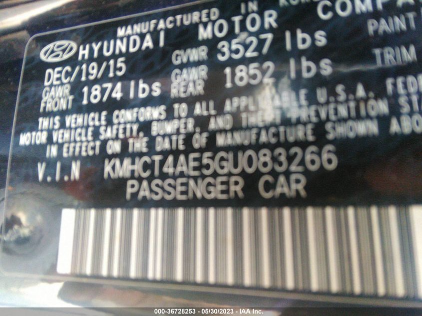 2016 HYUNDAI ACCENT SE - KMHCT4AE5GU083266